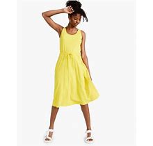 Style & Company Dresses | Style & Company Womens Yellow Woven Waistband Sleeveless Midi Dress Petites Pm | Color: Yellow | Size: M