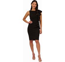 Adrianna Papell Women's Ruffled Sleeveless Sheath Dress - Black - Size 6