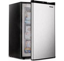 EUHOMY Upright Freezer, 3.0 Cubic Feet,Single Door Compact Mini Freezer (Silver)