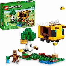 Lego Minecraft The Bee Cottage 21241 Building Set - Construction Toy With Buildable House, Farm, Baby Zombie, And Animal Figures, Game Inspired Birthd