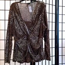 Dress Barn Tops | Dressbarn Long Sleeve Leopard Print Blouse Very Elegant And Soft 3X Nwt | Color: Brown/Cream | Size: 3X
