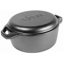 Lodge Cookware Cast Iron 6" Chef Style Double Dutch Oven, Black