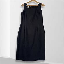 Maggy London Dresses | Vintage Maggy London Black Silk Sleeveless Sheath Lbd Dress - Size 6 | Color: Black | Size: 6