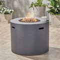 Aidan Outdoor Circular Propane Fire Pit By Christopher Knight Home - Grey