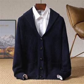 Men's Wool V-Neck Knitted Cardigan Sweater Casual Button Up Jacket