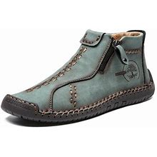 Men's Ankle Boots Handmade Boots Army Green Size 11.5 New.