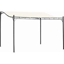 Outsunny 10' X 13' Steel Outdoor Pergola Gazebo, Patio Canopy With Weather-Resistant Fabric And Drainage Holes For Backyard, Deck, Garden, Cream