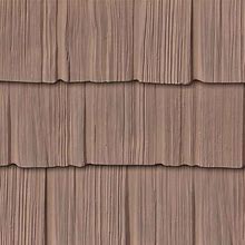 The Foundry 7 Inch Vinyl Weathered Staggered Shake (1 Square) 838 Rustic Brown
