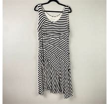 Soft Surroundings Tiered Tank Dress Size Petite Xl Black White Stripe