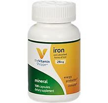Iron (28 Mg) By The Vitamin Shoppe - 100 Capsules - Vitamins & Supplements - Minerals
