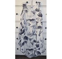 India Boutique Gauzy Navy/White Handkerchief Tank Dress Size Osfa
