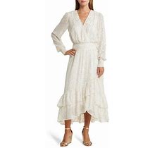 Lilly Pulitzer(R) Cristiana Long Sleeve Midi Dress In Coconut Metallic Clip Dobby At Nordstrom, Size 2
