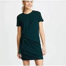 Vince Dresses | Womens Vince Green Blue Striped Side Waist Tie T-Shirt Shift Dress Xs | Color: Blue/Green | Size: Xs