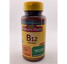 Nature Made Vitamin B-12 500 Mcg Energy/Metabolism/Brain 200 Tablets Exp 08/2025