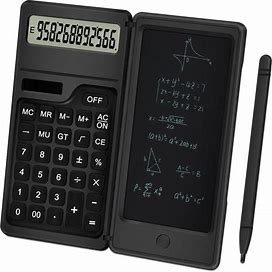 Calculator With Notepad, 12 Digits Lcd Display Solar Desktop