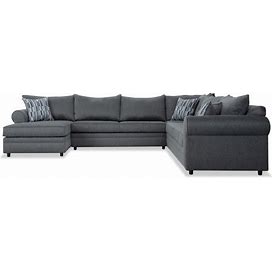 Nova 4 Piece Left Arm Facing Sectional Sofa In Gray | Memory Foam | Transitional Sectional Couches & Sofas By Bob's Discount Furniture