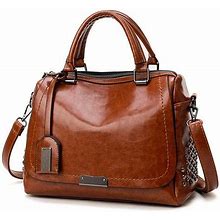 Vintage Luxury Soft PU Leather Tote Bag, Shoulder Bag, Crossbody Bag And Handbag, Brown