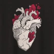 Gildan Shirts | Crystal Heart T-Shirt, Anatomical Heart, Witch Clothing, Pastel Goth Aesthetic | Color: Black/White | Size: Various