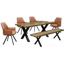 Best Master Furniture Chidimma 6 Piece Rectangular Wood Dining Set In Beige