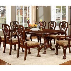 Furniture Of America Wilson Wood Extendable Dining Table In Brown Cherry, Red, Kitchen & Dining Room Tables