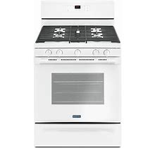 Maytag 30-In 5 Burners 5-Cu Ft Self-Cleaning Freestanding Natural Gas Range (White) | MGR6600FW