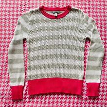 Old Navy Shirts & Tops | Pink Grey Stripe Cable Knit Sweater Youth Xl | Color: Gray/Pink | Size: Xlg