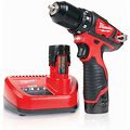 Milwaukee 2407-22 M12 12-Volt Lithium-Ion 3/8 in. Cordless Drill/Driver Kit