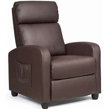 Recliner Sofa Wingback Chair With Massage Function-Brown , ONE SIZE