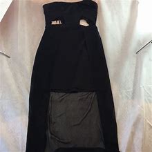 Silence + Noise Strapless Cutout Dress Maxi Mini | Color: Black | Size: 6