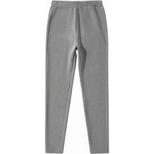 Casual Lined Long Women's Pants Gray / S