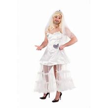Fun Shack Mens Runaway Bride Costume Adult Wedding Dress Fancy Dress Stag Do Party Halloween White M