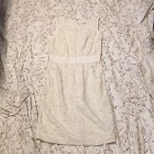 Boden Dresses | Boden Lace Crochet Floral Sheath Dress | Color: Cream/White | Size: 6