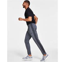 Adidas Men's Tricot Heathered Joggers - Dark Gray Heather/Black Stripes - Size S