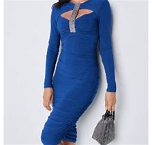 Venus Dresses | Venus Ruched Crystal Dress | Color: Blue | Size: 2X