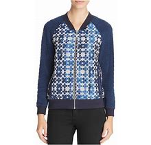 Finity Womens Floral Bomber Jacket, Blue, 12