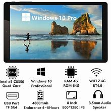 8 Inch Windows 10 Pro Tablet PC, 4GB RAM 64GB ROM, 800X1280 IPS HD Touchscreen, Intel X5-Z8350 Quad-Core CPU Windows Tablet With TF Slot/Wifi/Bluetoo