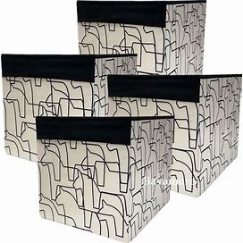 Ikea DRONA Box, White/Black Horse, 13X15x13" For KALLAX Shelf Unit NEW SET OF 4