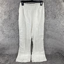 Calvin Klein Womens Linen White Casual Dress Paper Bag Pants Medium
