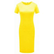 2024 Women's Summer Casual Dresses Solid Short Sleeve Spilt Long Clothing