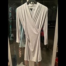 Ann Taylor Dresses | Ann Taylor Gathered Wrap Mini Dress - Euc!!! | Color: Gray | Size: 0P