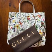 Gucci Bags | Authentic Gucci Floral Canvas Style Purse | Color: Silver/White | Size: Os