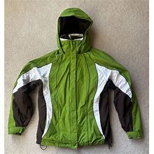 Columbia Green Interchangeable 3-In-1 Hooded, Waterproof Coat Women's