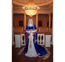 Zelda Blue Dress From Breathe Of The Wild, Royal Outfit Cosplay Costume, Halloween Costume