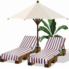 2 Packs Beach Chair Towel 30 X 85 Inch Chaise Lounge Cushion Covers Microfiber Chair Towel Portable Stripe Chair Cushion For Summer Outdoor Lounger