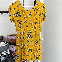 Forever 21 Dresses | Yellow Floral Dress | Color: Blue/Gold | Size: M