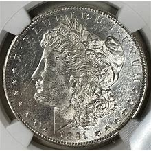 1891 S NGC AU 58 1 Dollar Morgan Silver Coin San Francisco Mint Rare Coins Fiance Husband Gift