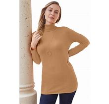 Jessica London Women's Plus Size Cotton Cashmere Turtleneck Sweater