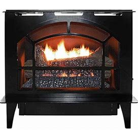 Buck, Vent Free Gas Stove/Fireplace, Heat Output 32000 Btu/Hour, Heating Capability 1200 Ft², Model NV S-TOWNSEND BLK-LP