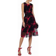 Maje Dresses | Maje Rudio Robe Embroidered Tulle Dress | Color: Black/Red | Size: T1