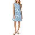 Jones New York Women's Paisley-Print Linen Swing Dress - Light Sapphire Multi